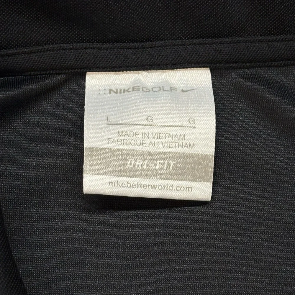 Nike Golf Hankook Micro Pique Polo Shirt‎ Womens L Black V-Neck Dri-Fit L 354067